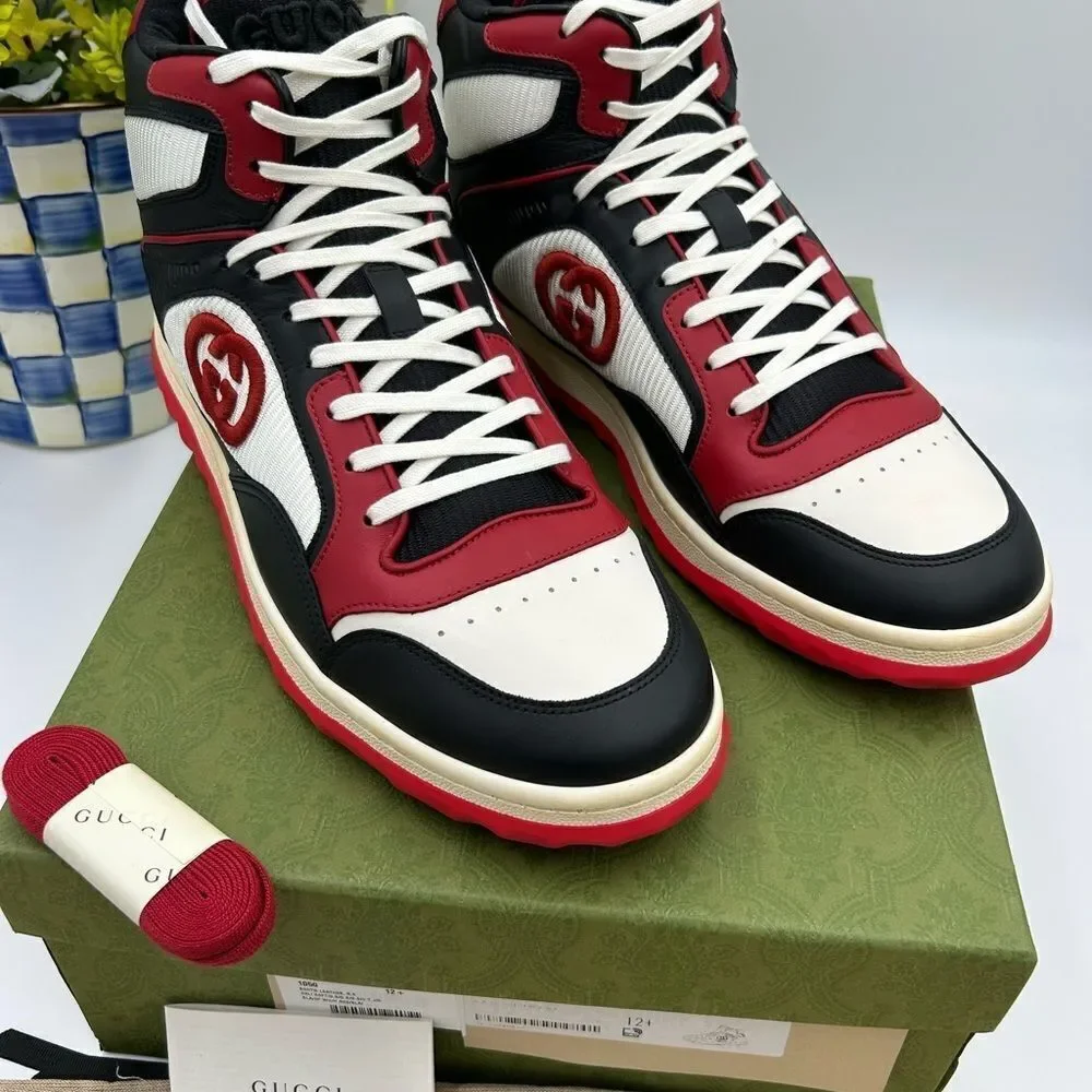 Men’s Gucci Mac 80 leather high top sneaker size 12.5 made in Italy